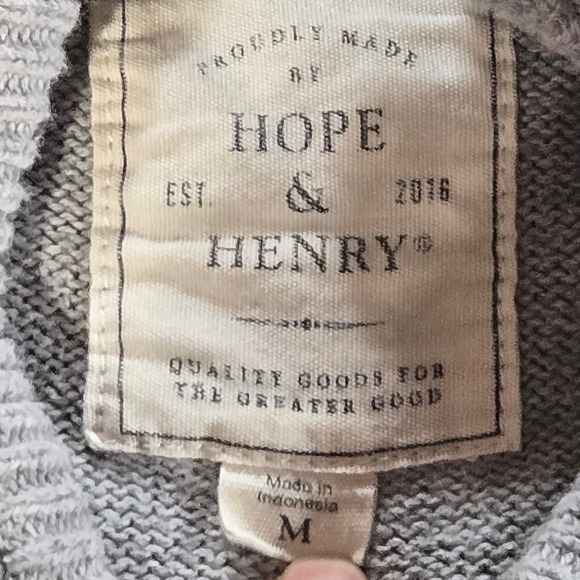 Hope & Henry 1/4 Zip Sweater Burgundy 100% Organic Cotton Medium Preppy Posh - Picture 7 of 11